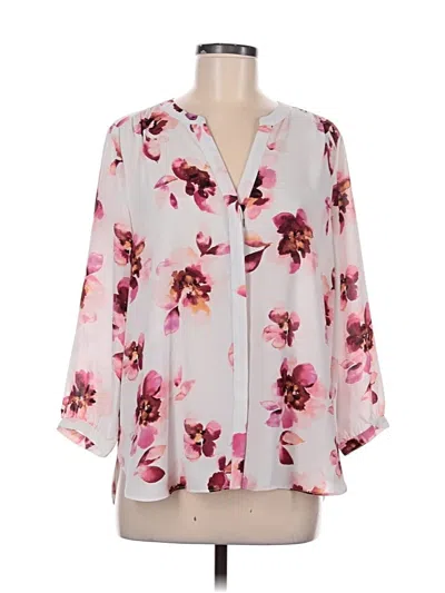 Pre-owned Nydj 3/4 Sleeve Blouse In Pink
