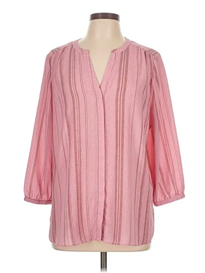 Pre-owned Nydj 3/4 Sleeve Blouse In Pink