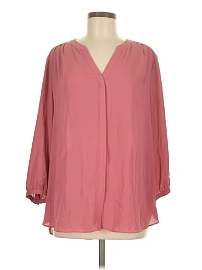 Pre-owned Nydj 3/4 Sleeve Blouse In Pink