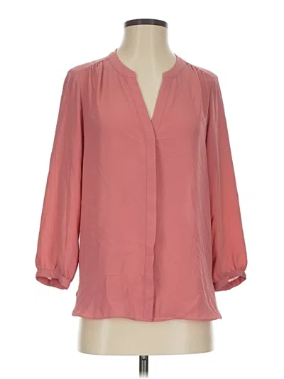 Pre-owned Nydj 3/4 Sleeve Blouse In Pink