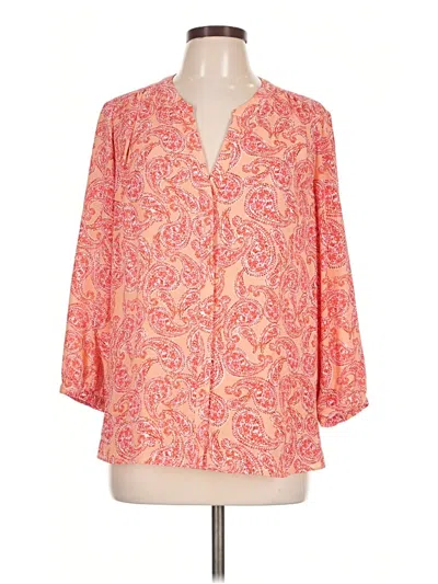 Pre-owned Nydj 3/4 Sleeve Blouse In Pink