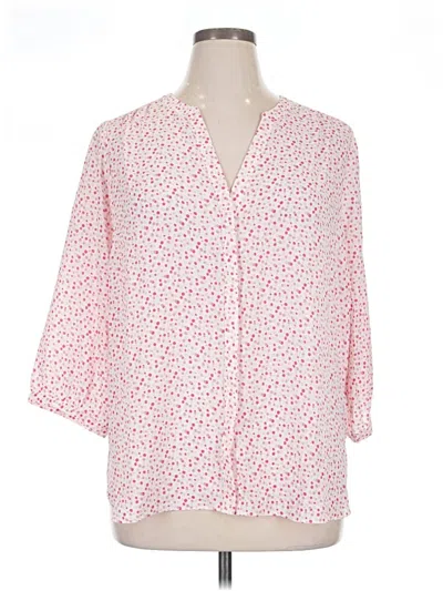 Pre-owned Nydj 3/4 Sleeve Blouse In Pink