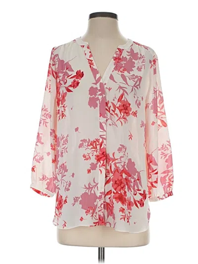 Pre-owned Nydj 3/4 Sleeve Blouse In Pink