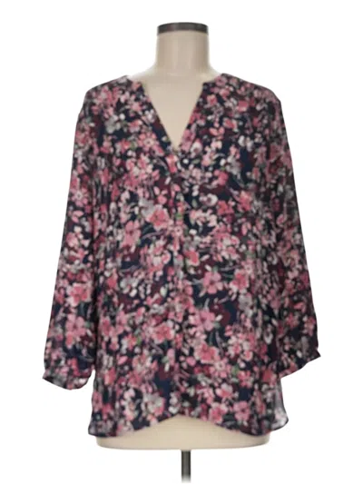 Pre-owned Nydj 3/4 Sleeve Blouse In Pink