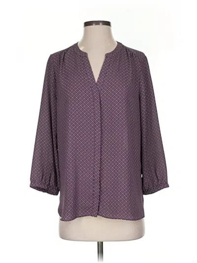Pre-owned Nydj 3/4 Sleeve Blouse In Purple