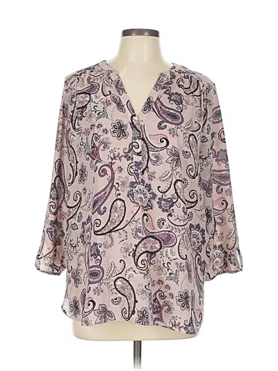 Pre-owned Nydj 3/4 Sleeve Blouse In Purple