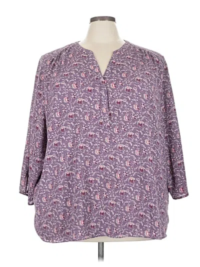Pre-owned Nydj 3/4 Sleeve Blouse In Purple