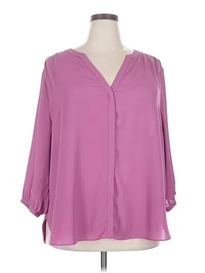 Pre-owned Nydj 3/4 Sleeve Blouse In Purple