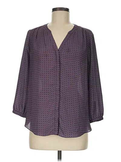 Pre-owned Nydj 3/4 Sleeve Blouse In Purple