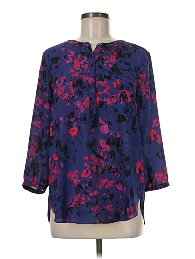 Pre-owned Nydj 3/4 Sleeve Blouse In Purple