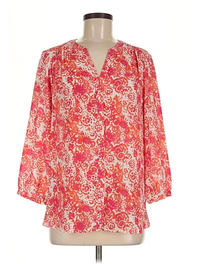Pre-owned Nydj 3/4 Sleeve Blouse In Red