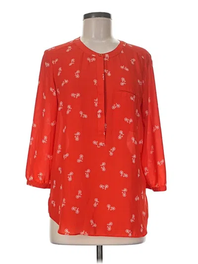 Pre-owned Nydj 3/4 Sleeve Blouse In Red