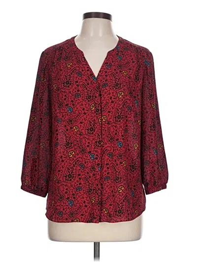 Pre-owned Nydj 3/4 Sleeve Blouse In Red