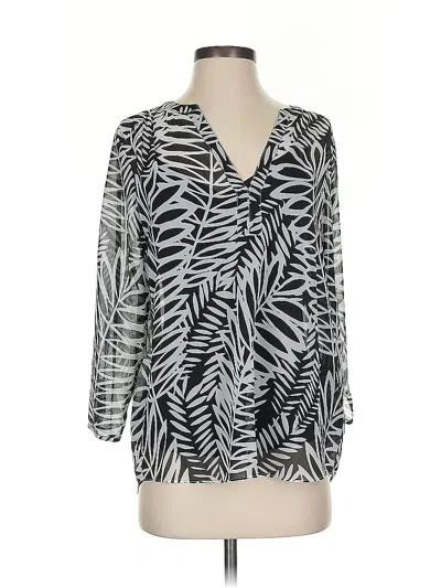 Pre-owned Nydj 3/4 Sleeve Blouse In Silver