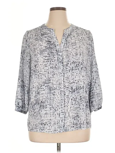 Pre-owned Nydj 3/4 Sleeve Blouse In Silver