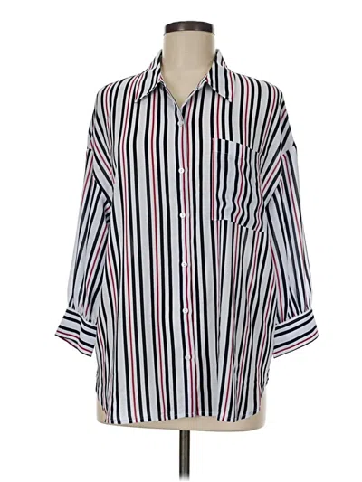 Pre-owned Nydj 3/4 Sleeve Blouse In Silver