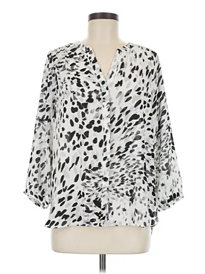 Pre-owned Nydj 3/4 Sleeve Blouse In Silver