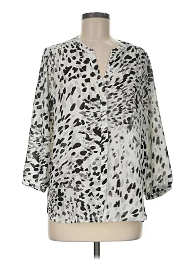 Pre-owned Nydj 3/4 Sleeve Blouse In Silver