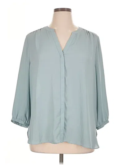 Pre-owned Nydj 3/4 Sleeve Blouse In Teal