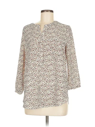 Pre-owned Nydj 3/4 Sleeve Blouse In White