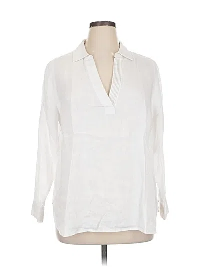 Pre-owned Nydj 3/4 Sleeve Blouse In White