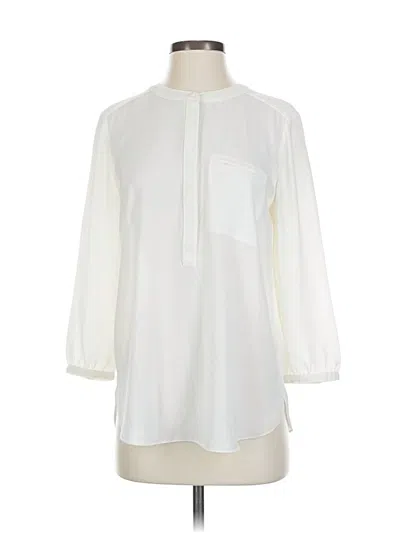 Pre-owned Nydj 3/4 Sleeve Blouse In White