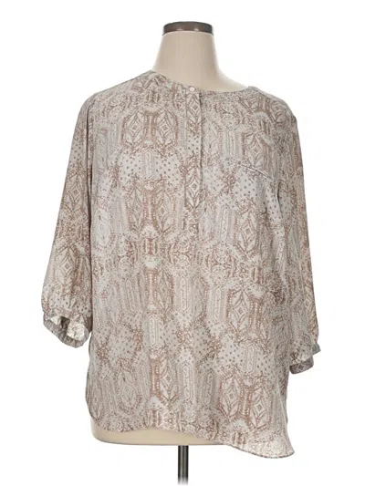 Pre-owned Nydj 3/4 Sleeve Blouse In White