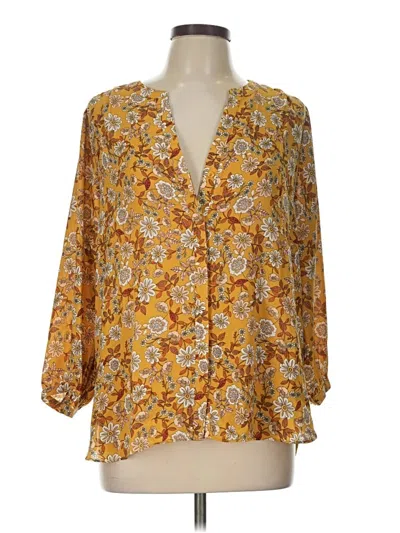 Pre-owned Nydj 3/4 Sleeve Blouse In Yellow