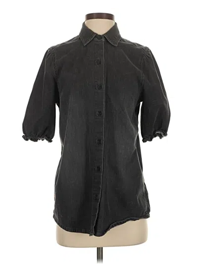 Pre-owned Nydj 3/4 Sleeve Button Down Shirt In Black