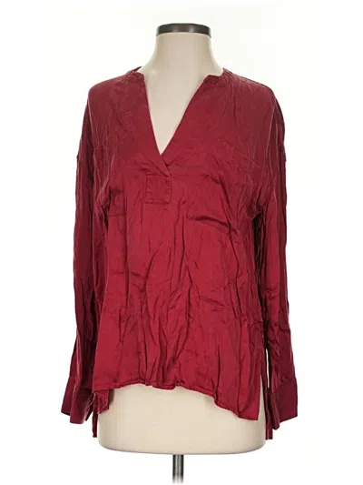 Pre-owned Nydj 3/4 Sleeve T-shirt In Burgundy