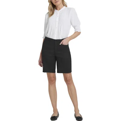 Nydj 5-pocket Womens Pocket Linen Bermuda Shorts In Black