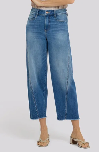 Nydj Alyssa Frayed Crop Relaxed Tapered Jeans In Blue