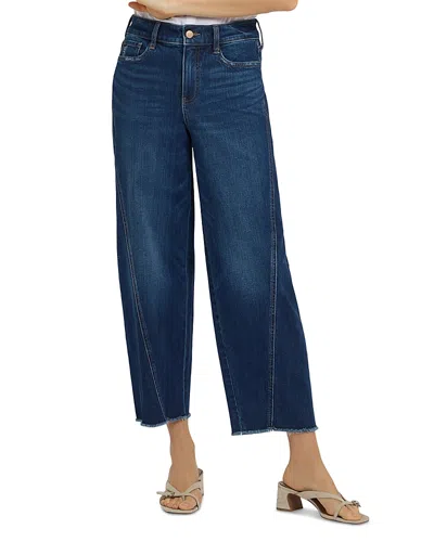 Nydj Alyssa Side Panel High Rise Relaxed Crop Jeans In Sunset Villa In Blue