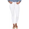 Nydj Ami Exposed Button Stretch Ankle Jeans In Optic White
