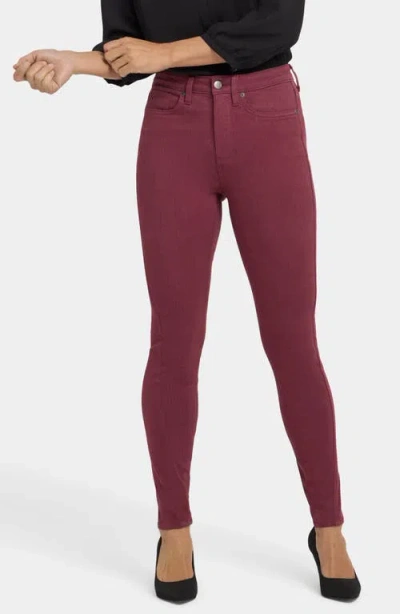 Nydj Ami Twist Seam High Waist Skinny Jeans In Brown