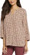 Nydj Animal Print Pintuck Blouse In Rosita In Multi