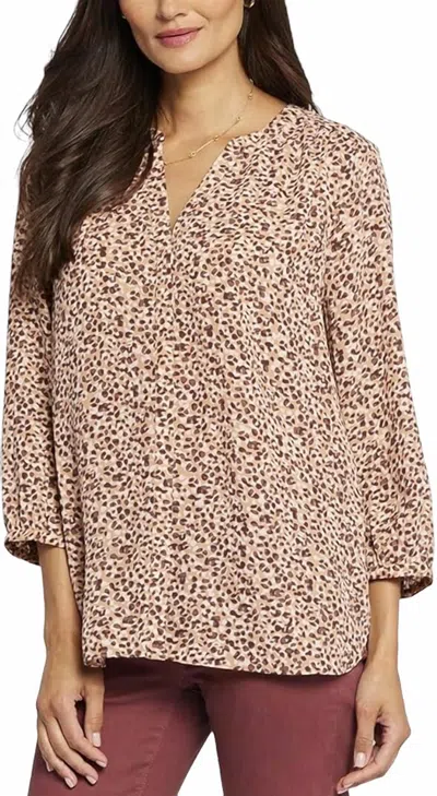 Nydj Animal Print Pintuck Blouse In Rosita In Multi