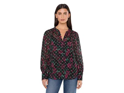 Nydj Annie Blouse Women's Clothing Floral Park Jazzy: Sm (us 4-6), Polyester In Multi