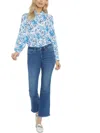 Nydj Ava Womens Ankle Frayed Hem Flare Jeans In Multi