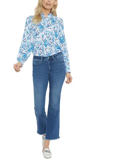 Nydj Ava Womens Ankle Frayed Hem Flare Jeans In Multi