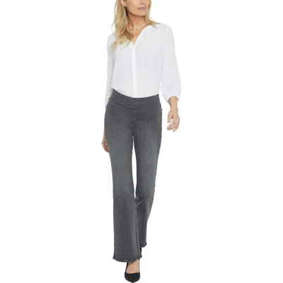 Nydj Ava Womens Cotton Pull-on Flare Jeans In Gray