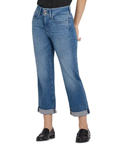 Nydj Bailey High Rise Cropped Straight Jeans In Multi