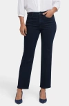 Nydj Bailey High Waist Ankle Relaxed Straight Leg Jeans In Midnight Falls
