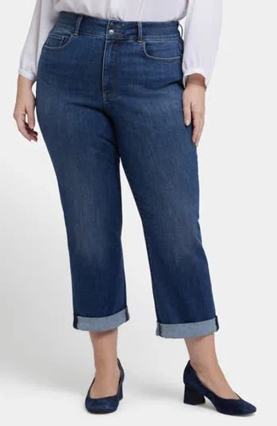 Nydj Bailey High Waist Crop Relaxed Straight Leg Jeans In Blue