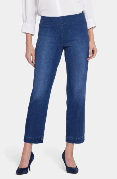 Nydj Bailey Pull-on Ankle Relaxed Straight Leg Jeans In Mission Blue