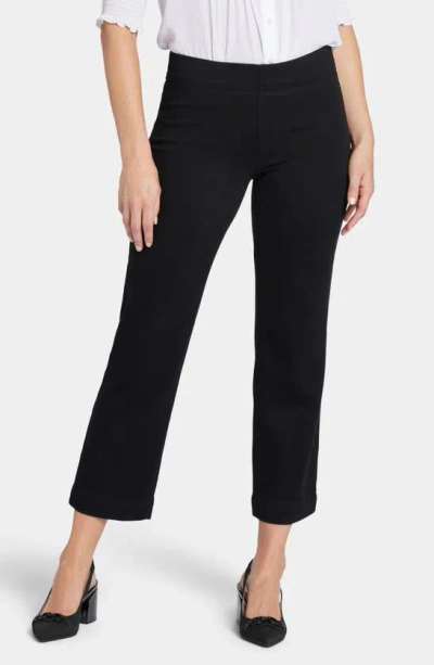 Nydj Bailey Pull-on Ankle Relaxed Straight Leg Jeans In Overdye Black