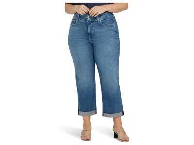 Nydj Bailey Relaxed Straight Crop Cuff Jeans In Blue
