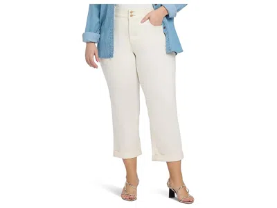 Nydj Bailey Relaxed Straight Crop Cuff Jeans In White