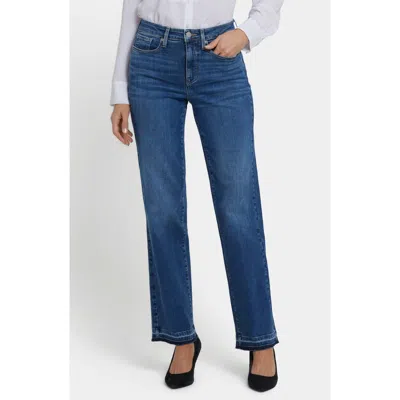 Nydj Bailey Release Hem High Waist Relaxed Straight Leg Jeans In Blue
