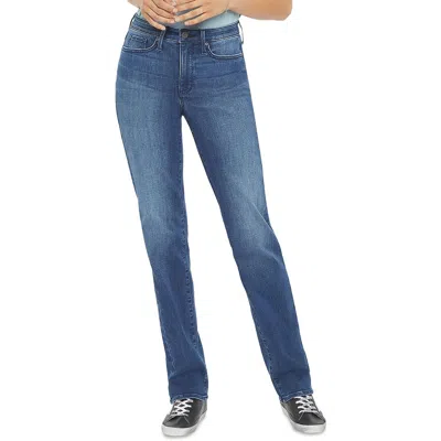 Nydj Bailey Womens Denim Mid-rise Straight Leg Jeans In Blue